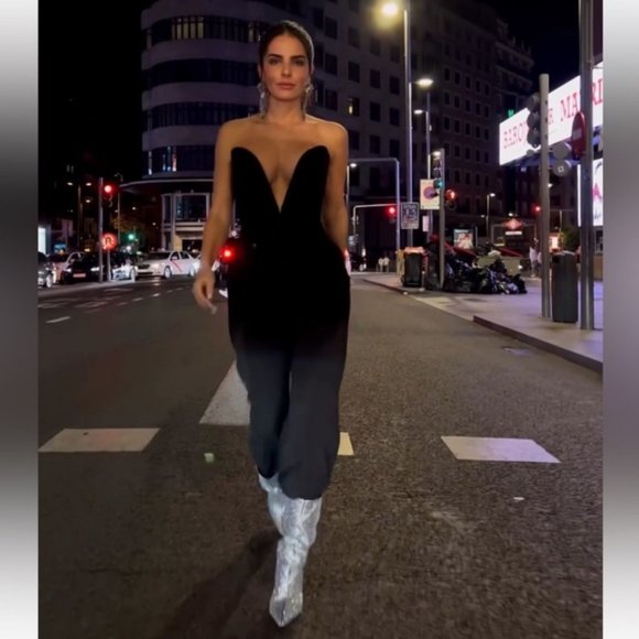 ZARA SPARKLY HIGH HEEL BOOTS - Picture 1 of 9